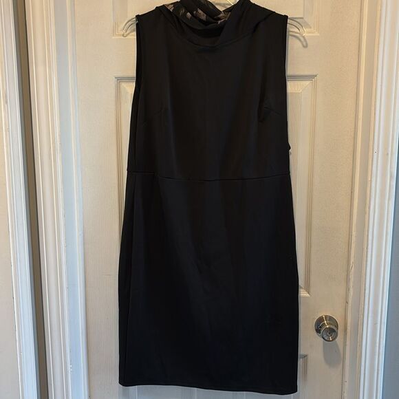 Hanna Nikole Chiffon Capelet Gray Flower Crew Neck Knee Length Pencil Dress 2XL - Picture 5 of 9